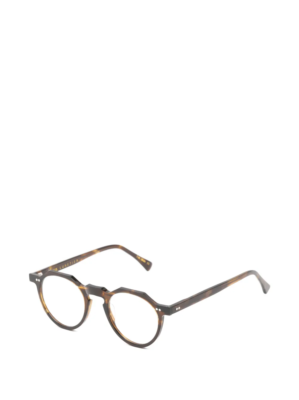 Lesca Bloc geometric-frame glasses Bruin