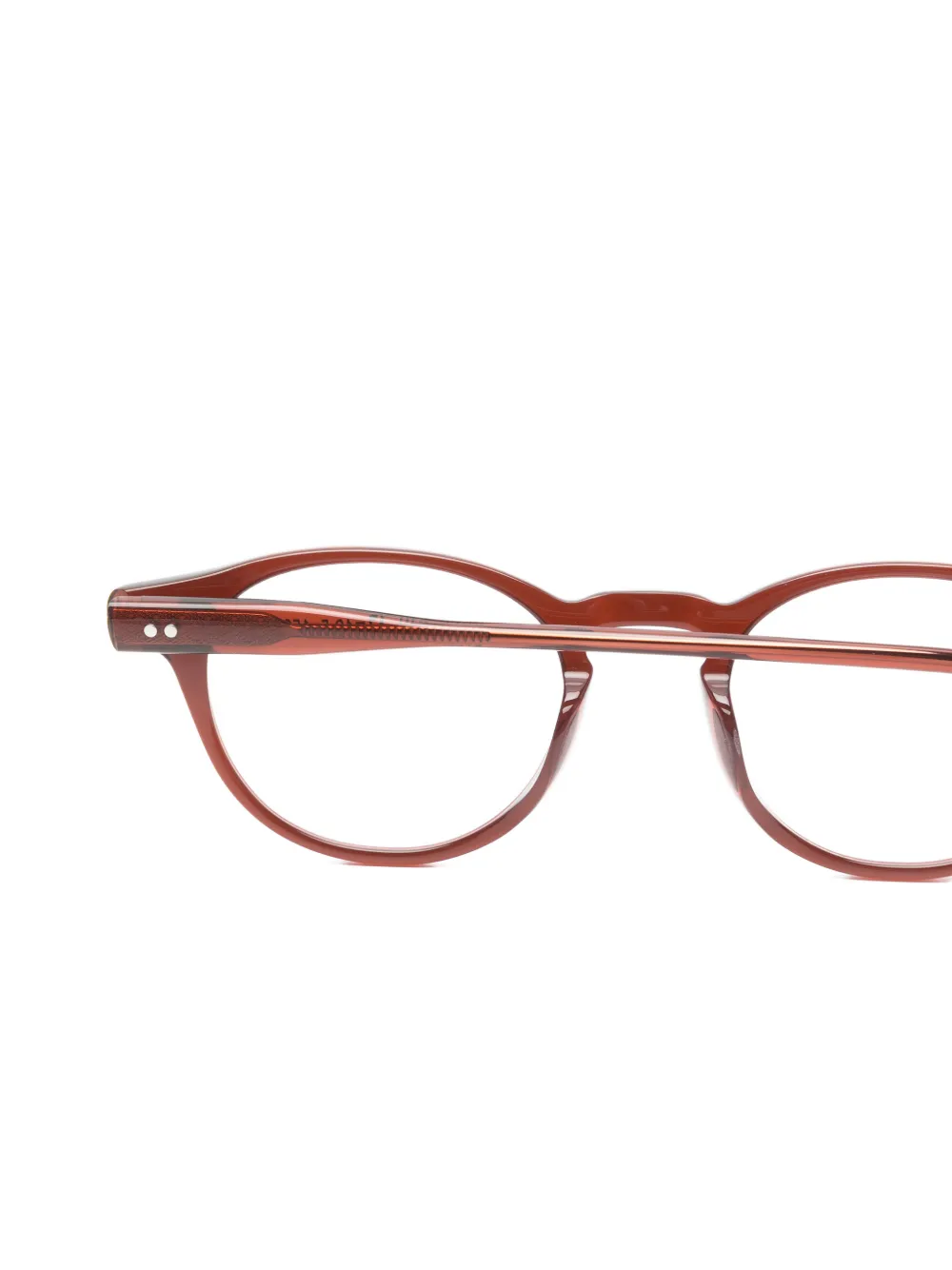 Lesca Bref round-frame glasses Rood