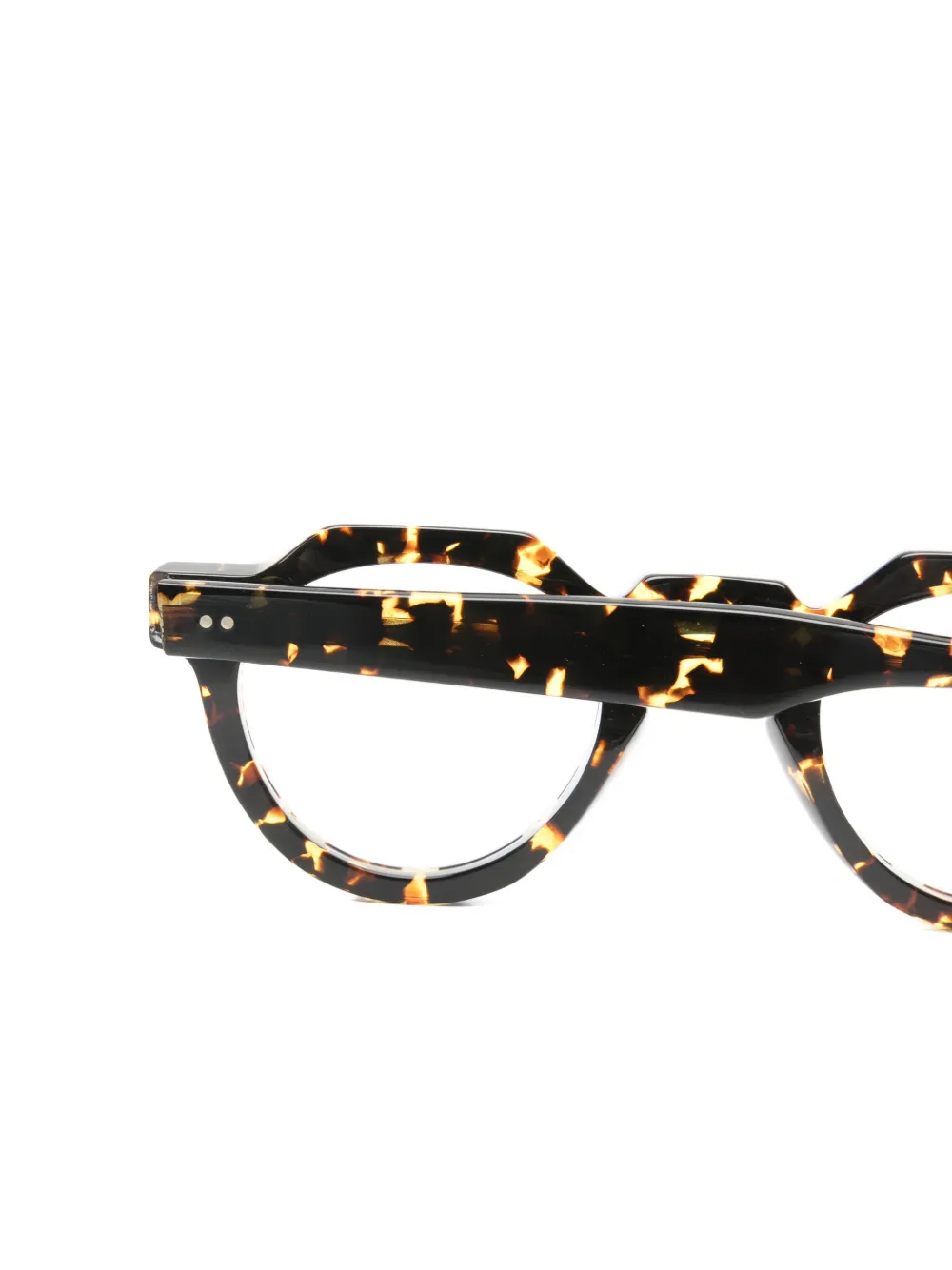 Lesca Crown XL Panto round-frame glasses Bruin