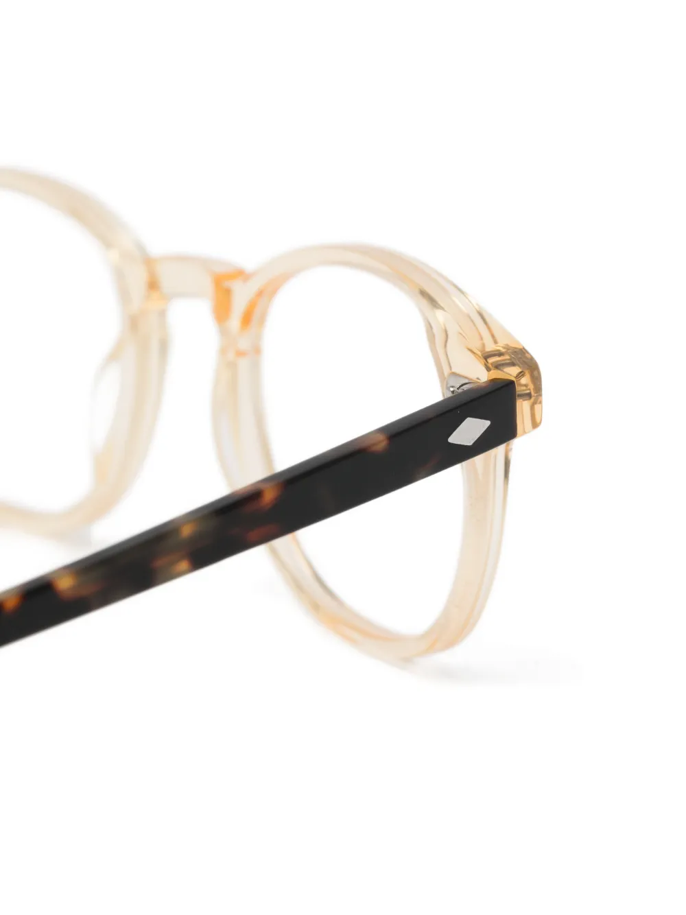 Lesca tortoiseshell-effect round-frame glasses Bruin