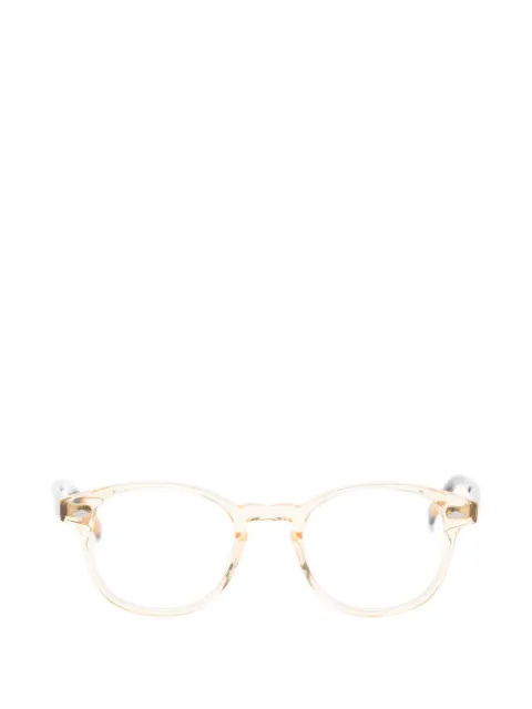 Lesca tortoiseshell-effect round-frame glasses