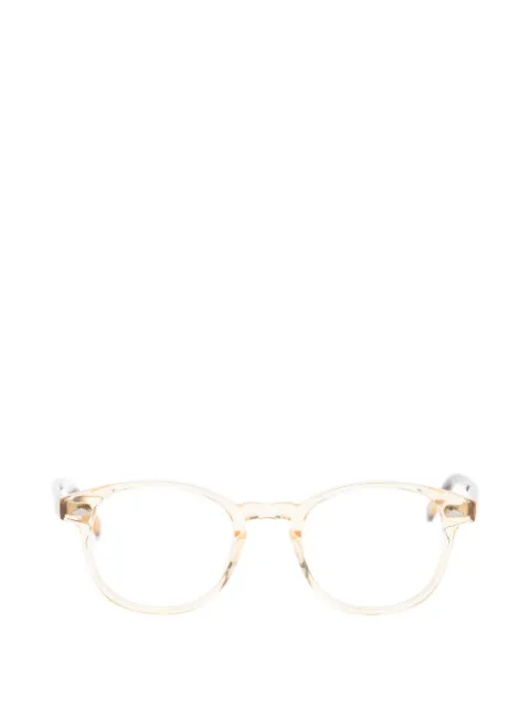 Lesca tortoiseshell-effect round-frame glasses