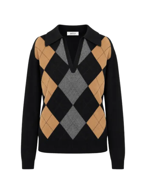 Jucca argyle-intarsia collar sweater