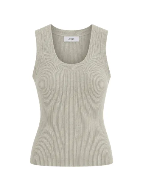 Jucca ribbed-knit scoop-neck top