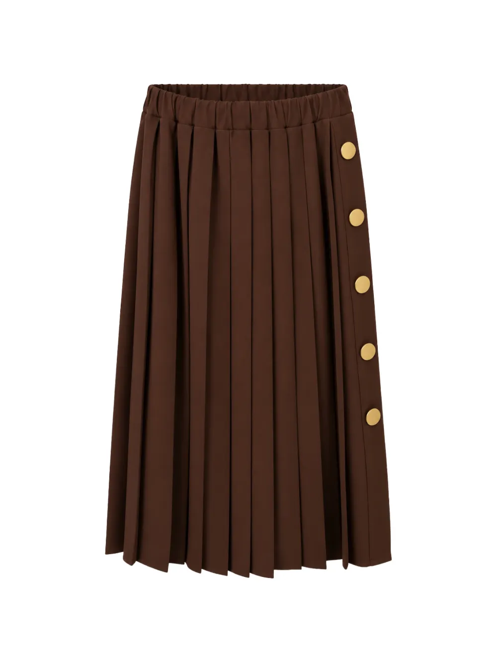 Jucca pleated button-detail skirt - Marrone