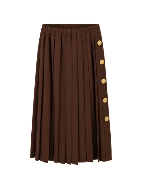 Jucca pleated button-detail skirt