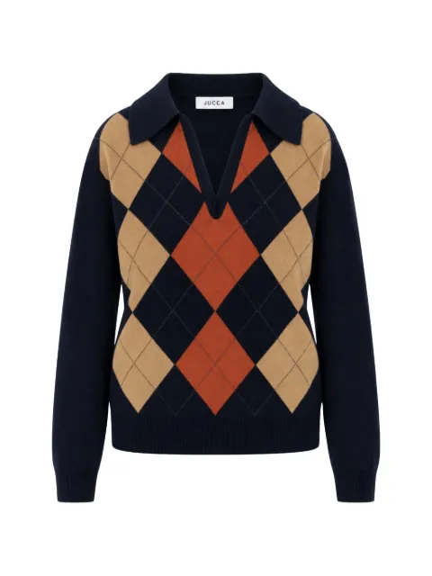 Jucca argyle-intarsia collar sweater