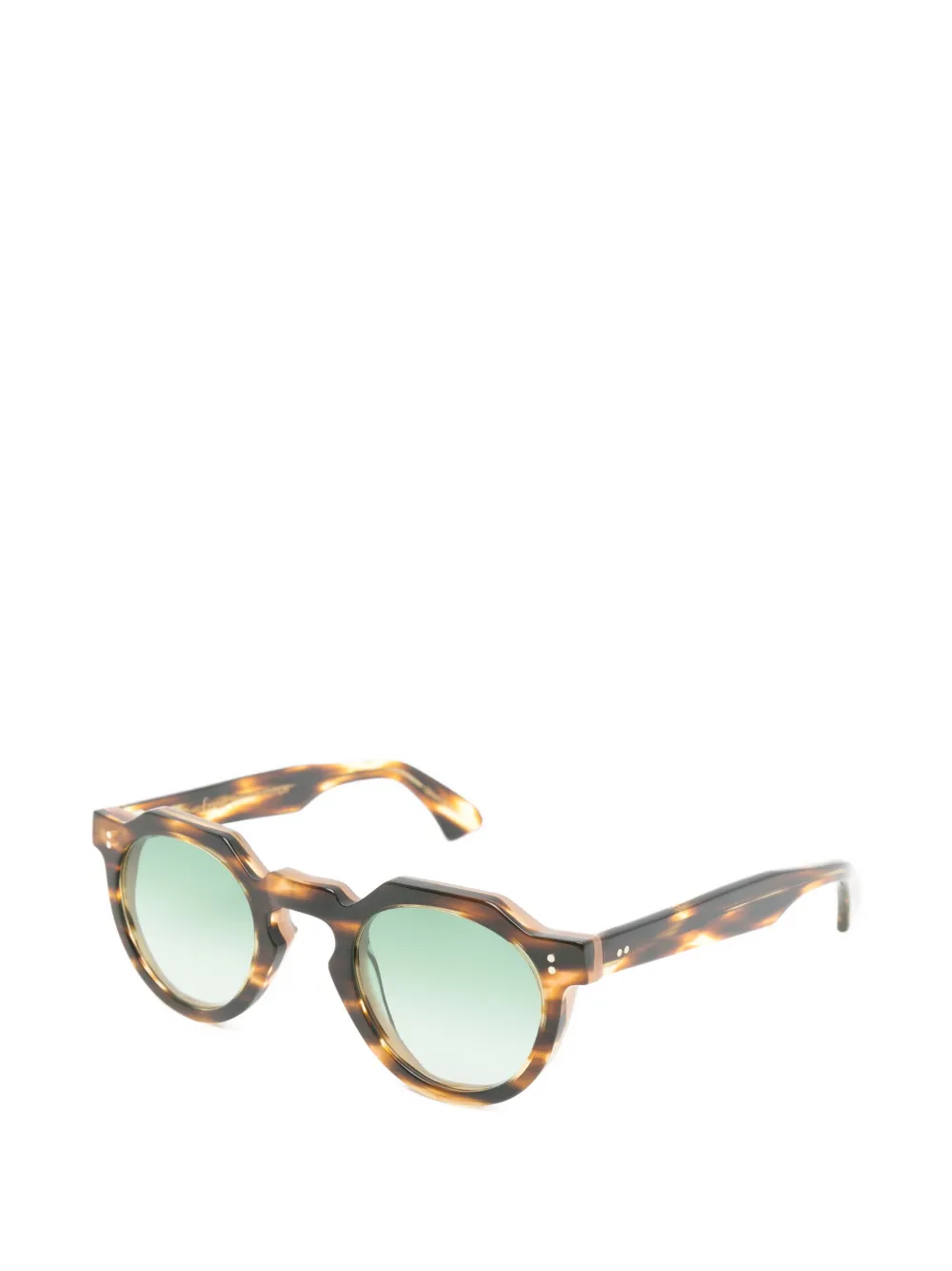 Lesca Crown Panto geometric-frame sunglasses Bruin