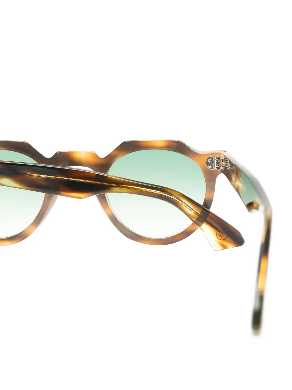 Lesca Crown Panto geometric-frame sunglasses Bruin
