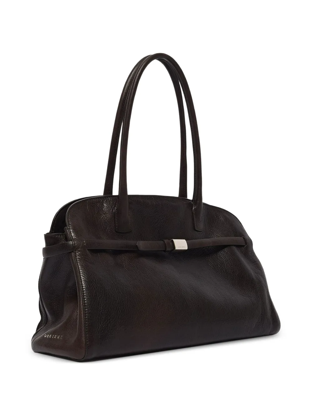 Orciani large Aura Lagoon embossed-leather tote bag - Braun