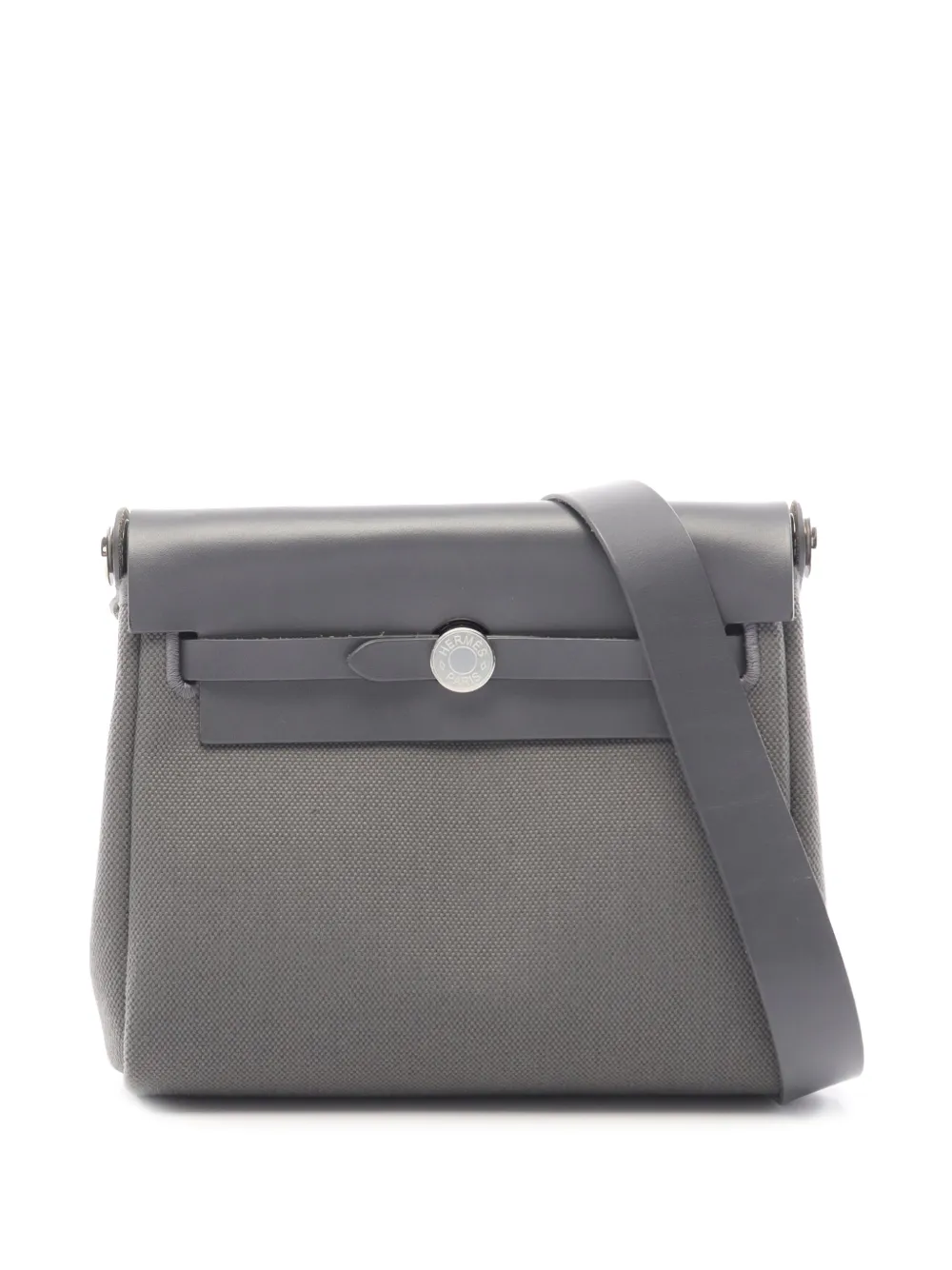 Hermès Pre-Owned 2024 Military Toile and Vache Hunter Herbag Zip 20 crossbody bag - Grey