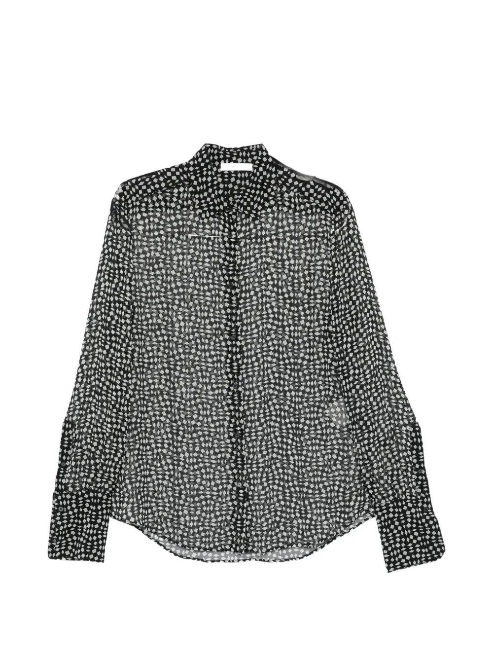 FENDI geometric-print sheer shirt - Nero