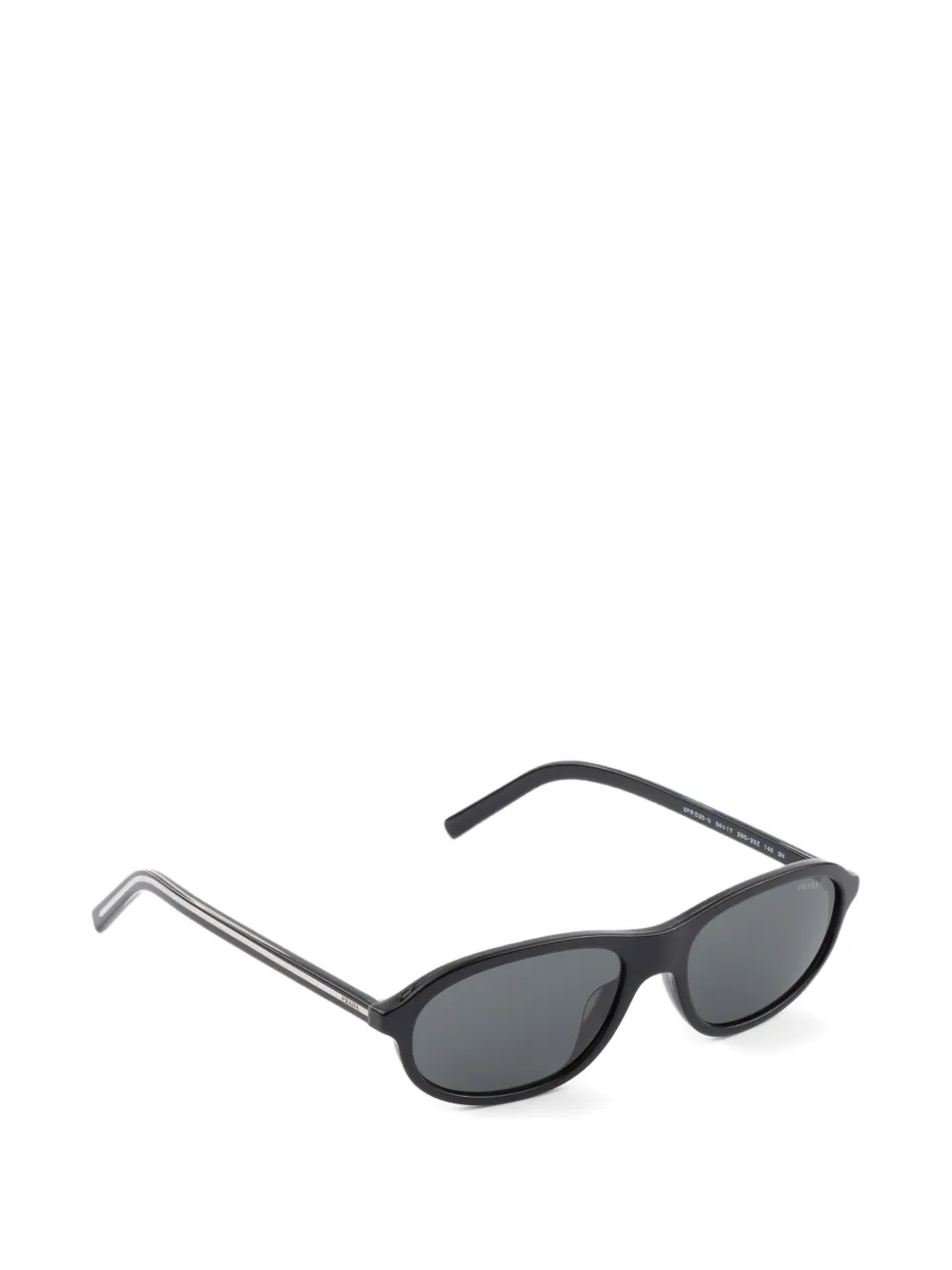 Prada Eyewear Zonnebril met iconisch metalen plakkaat Zwart