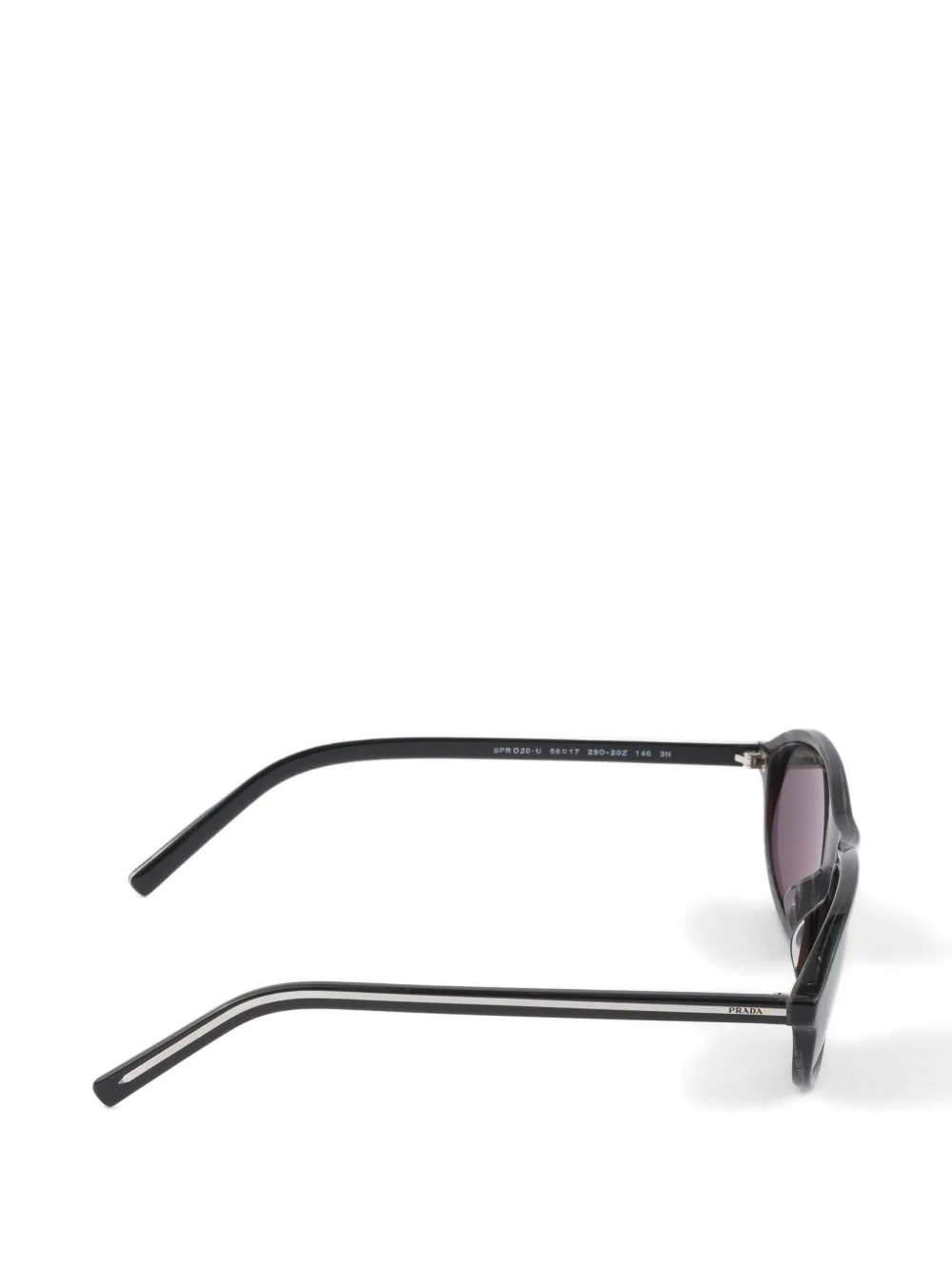 Prada Eyewear Zonnebril met iconisch metalen plakkaat Zwart