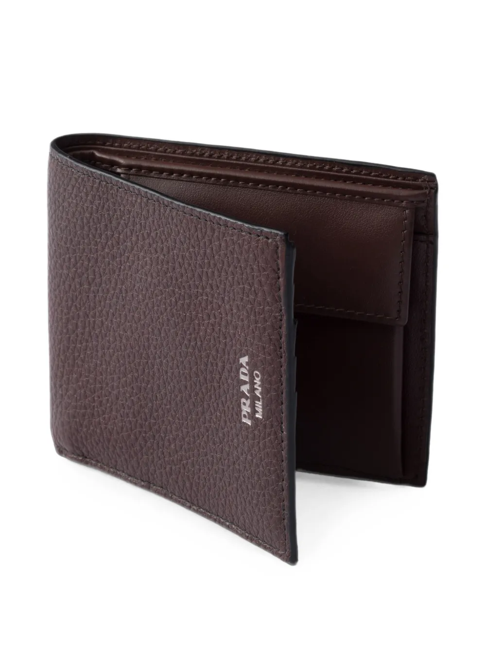 Prada Leren portemonnee Bruin