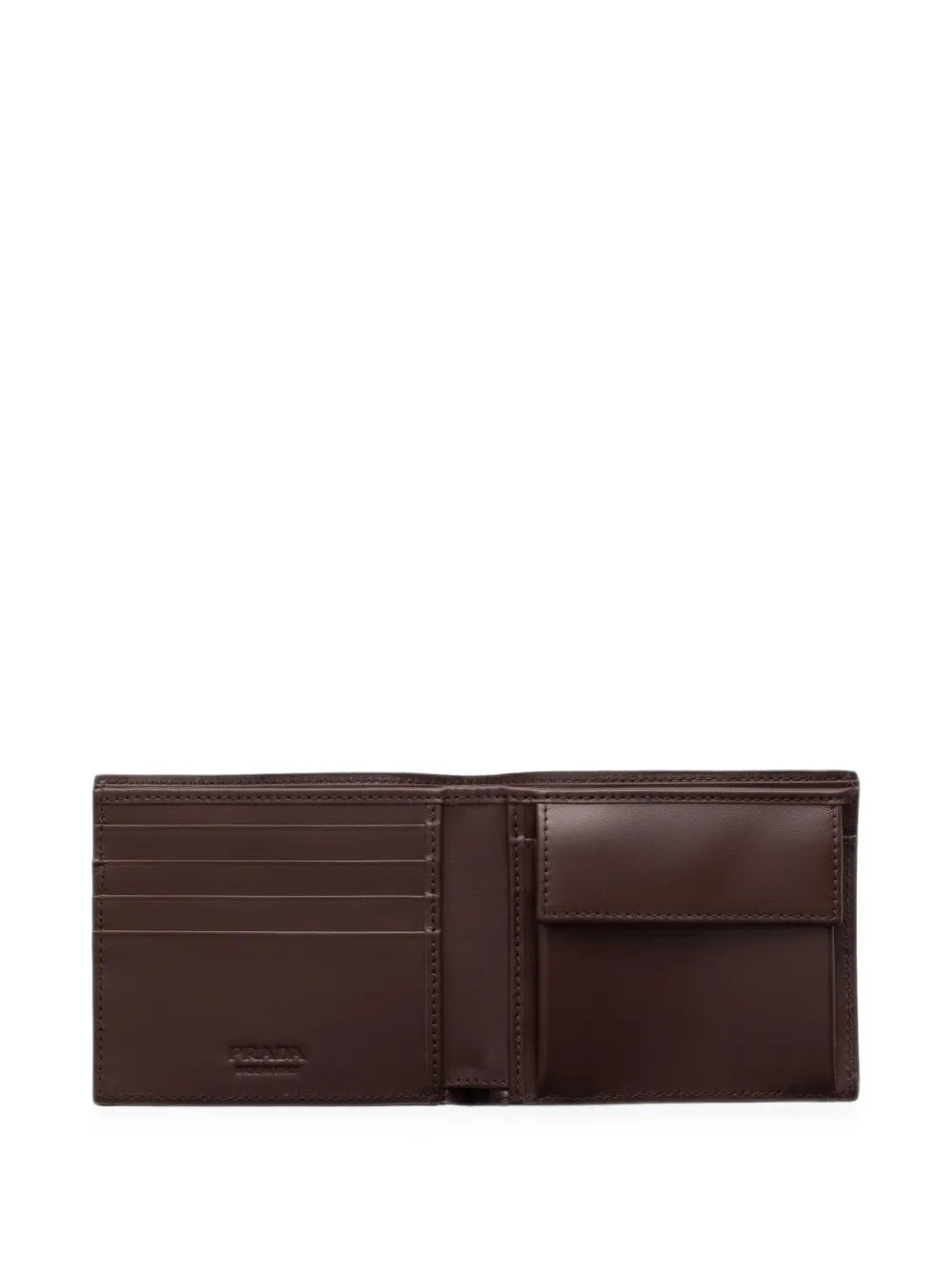 Prada Leren portemonnee Bruin