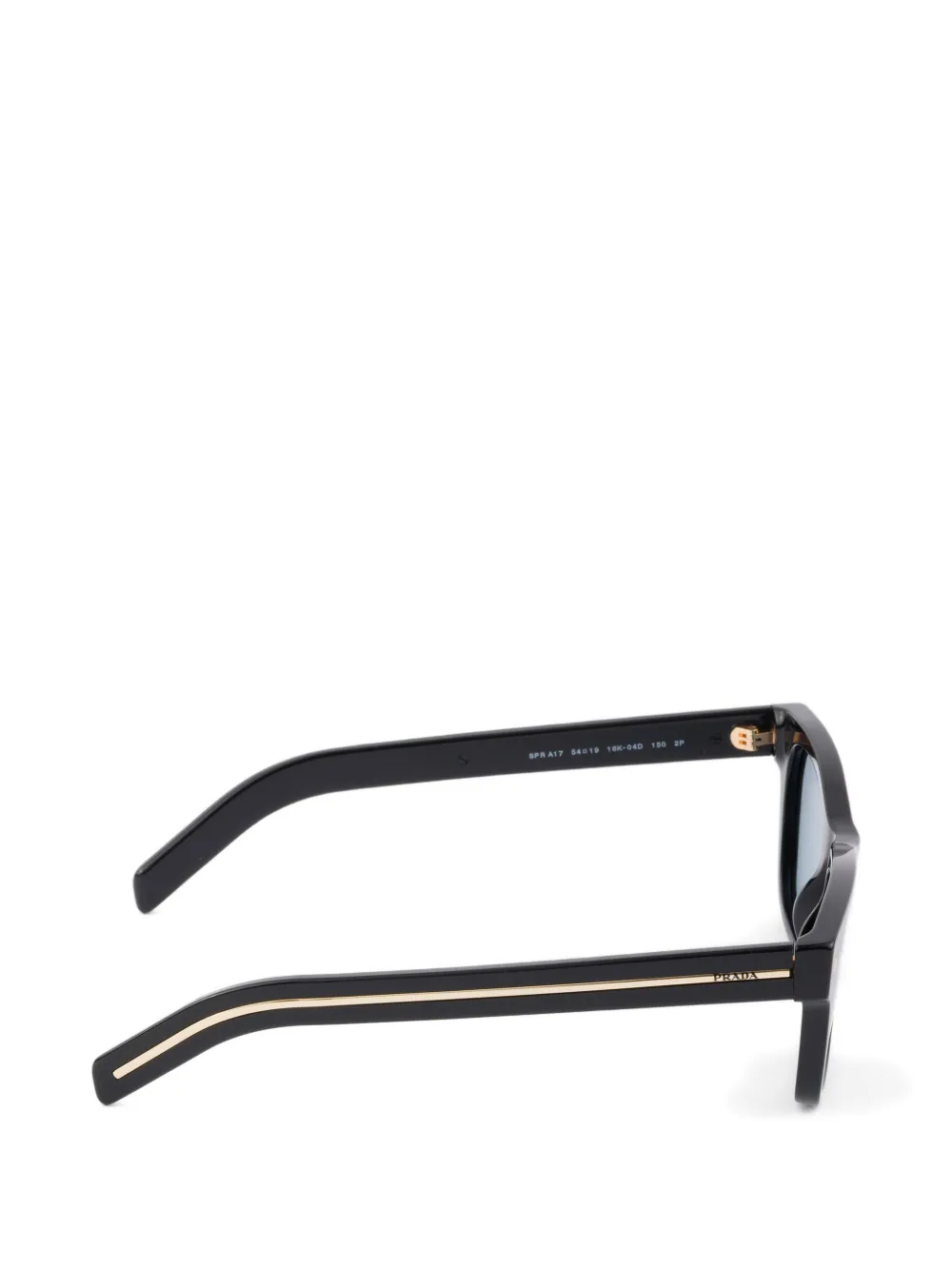Prada Eyewear Zonnebril met het iconische metalen plakkaat Zwart