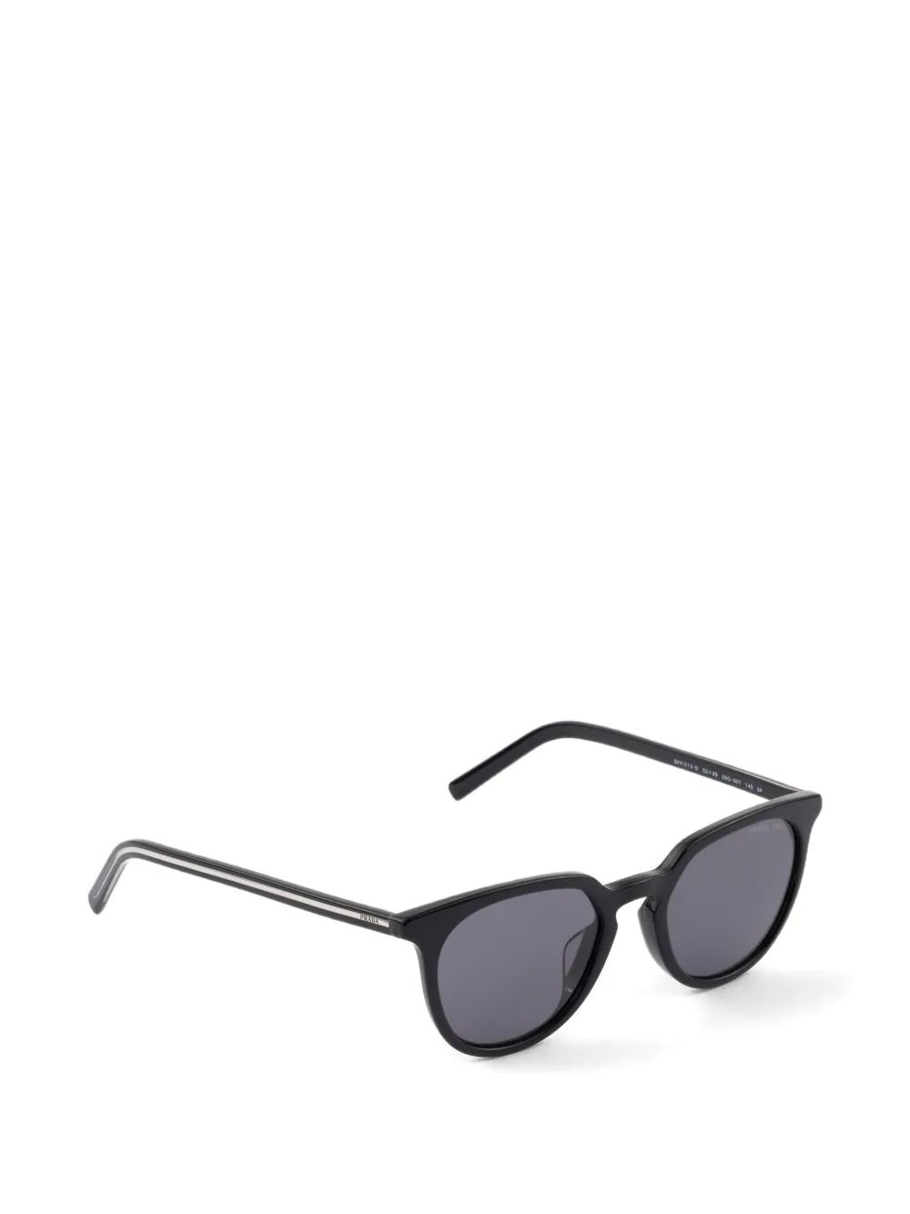 Prada Eyewear Zonnebril met het iconische metalen plakkaat Zwart