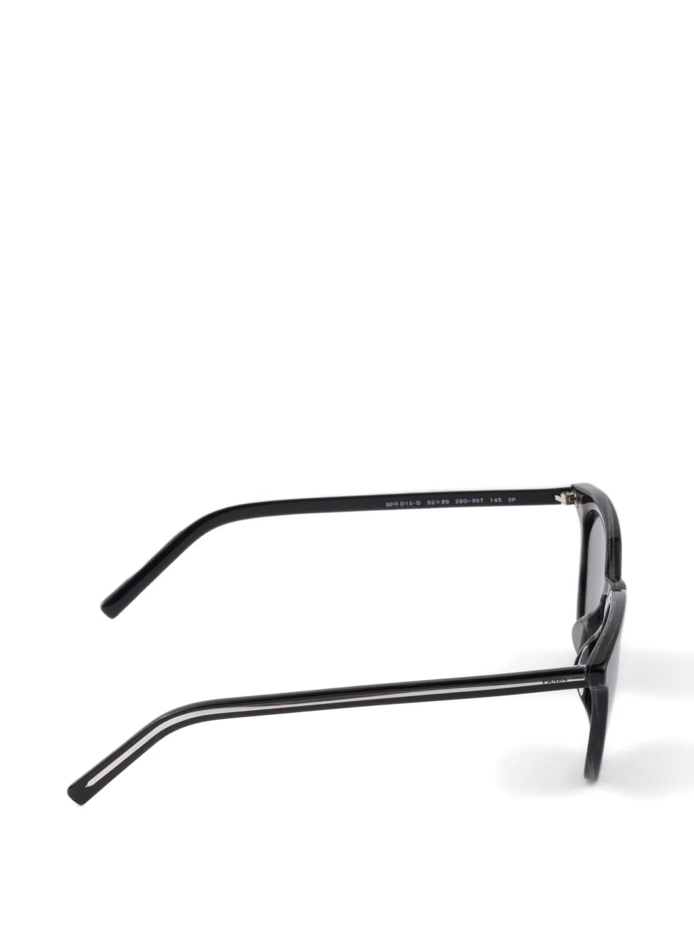 Prada Eyewear Zonnebril met het iconische metalen plakkaat Zwart