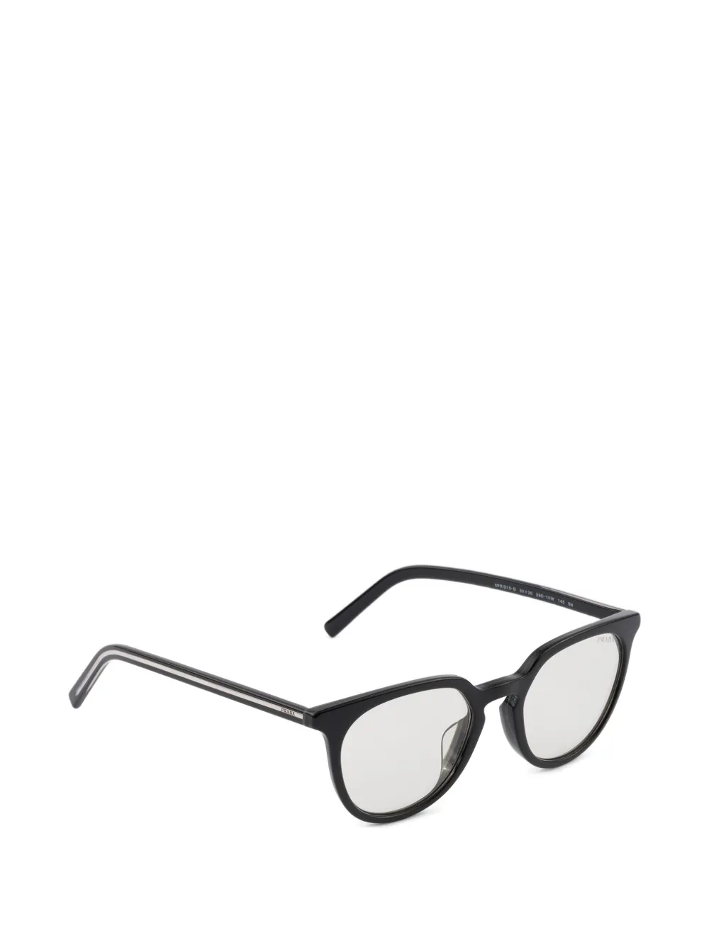 Prada Eyewear Zonnebril met het iconische metalen plakkaat Zwart