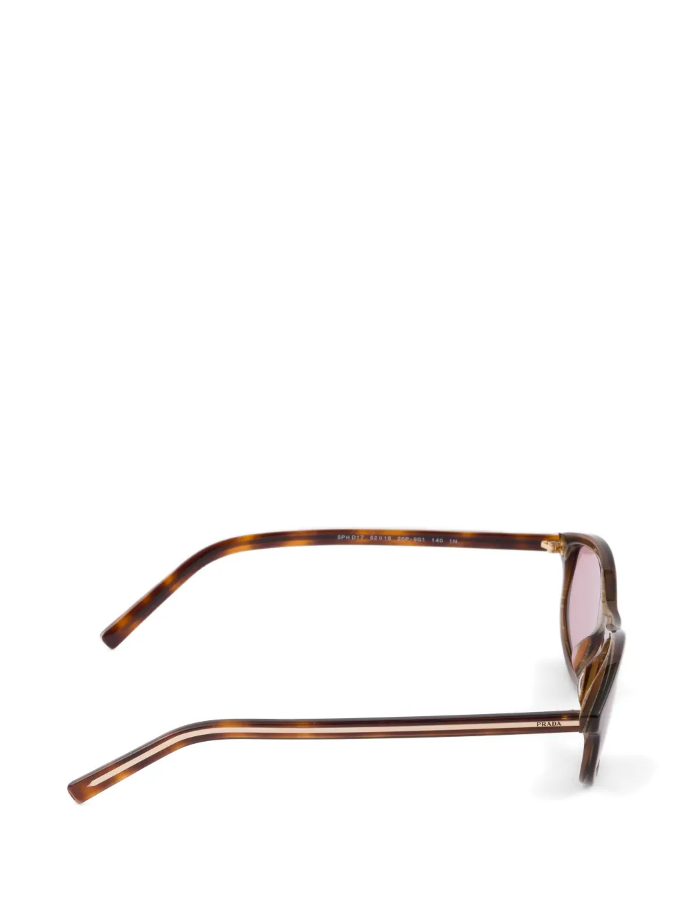 Prada Eyewear Zonnebril met iconisch metalen plakkaat Bruin
