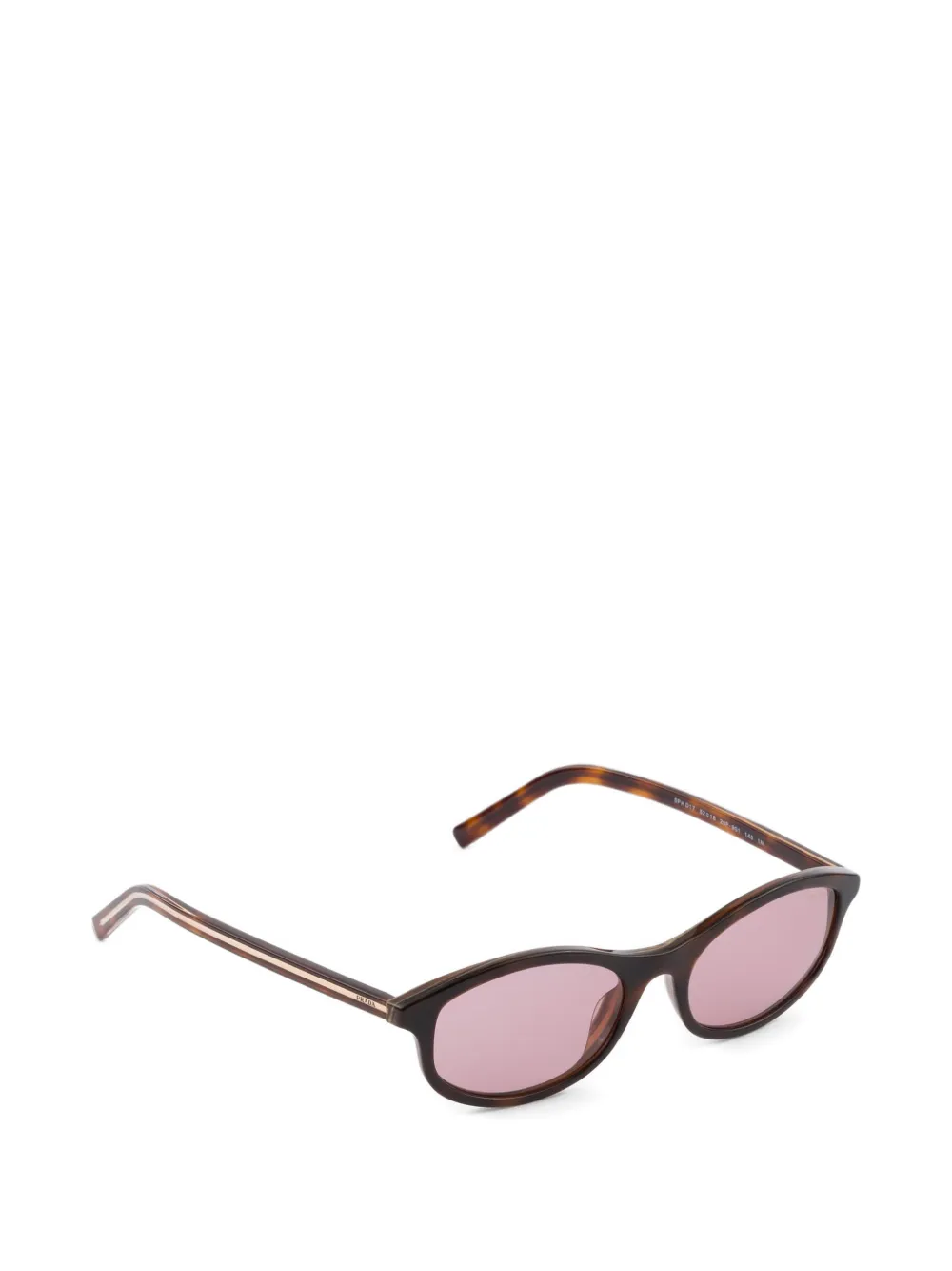 Prada Eyewear Zonnebril met iconisch metalen plakkaat Bruin