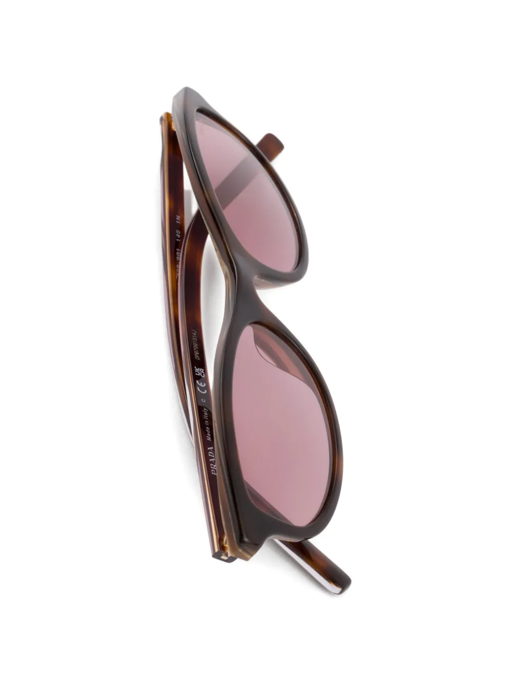 Prada Eyewear Zonnebril met iconisch metalen plakkaat Bruin
