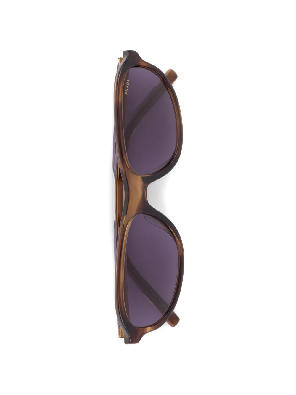 Prada Eyewear Zonnebril met iconisch metalen plakkaat Bruin