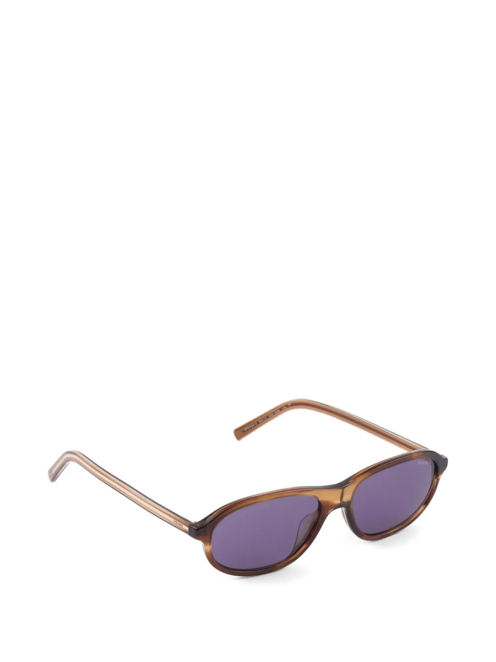 Prada Eyewear Zonnebril met iconisch metalen plakkaat Bruin