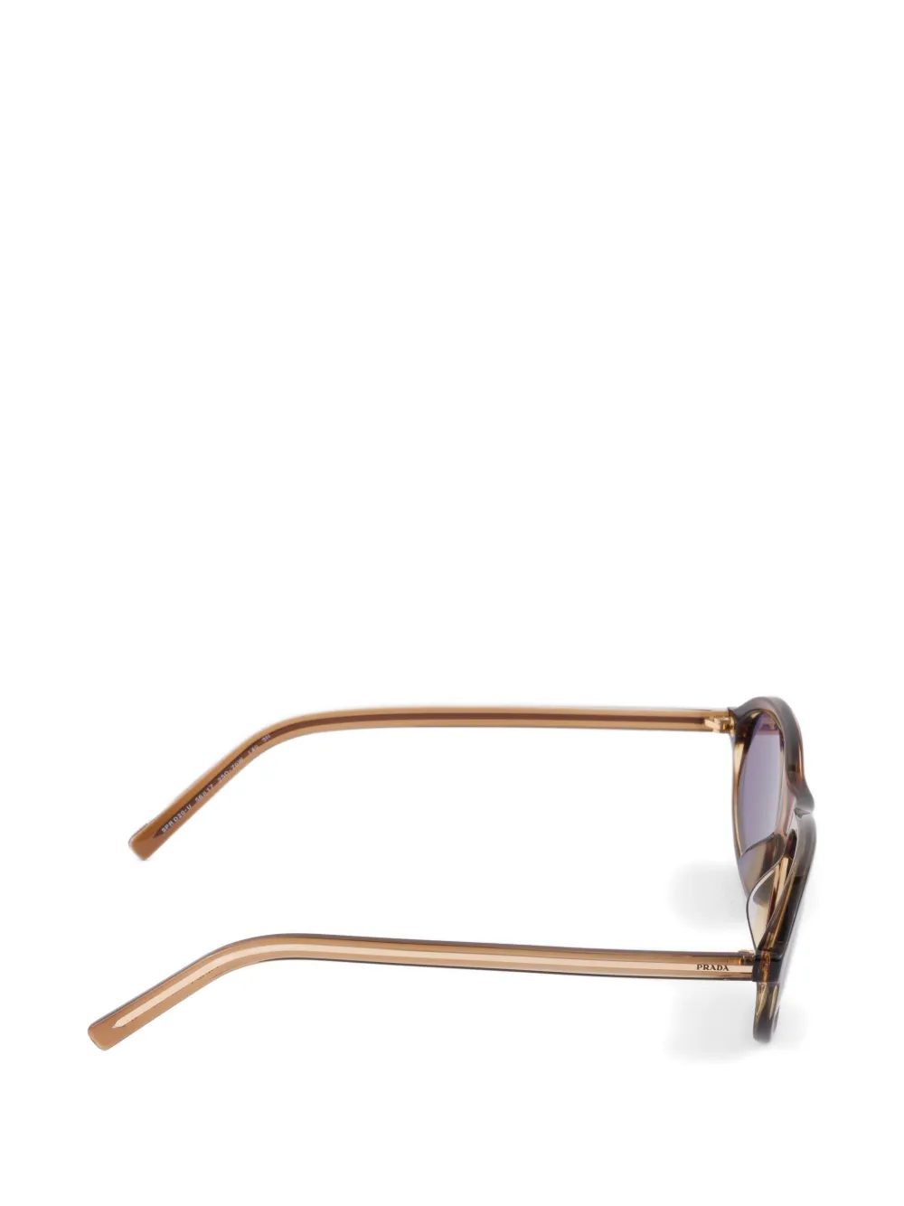 Prada Eyewear Zonnebril met iconisch metalen plakkaat Bruin