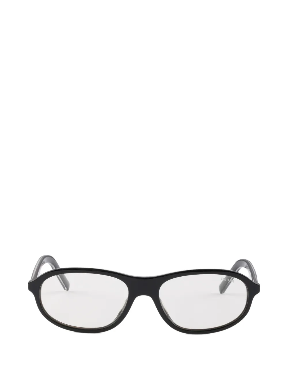 Prada Eyewear Zonnebril met iconisch metalen plakkaat Zwart