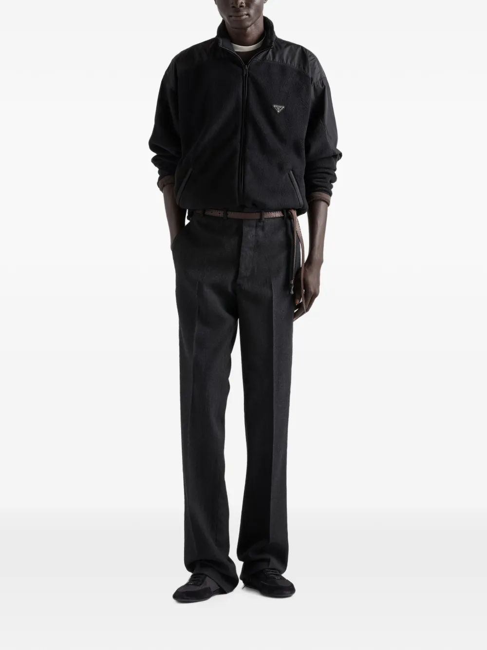 Prada Fleece jack Zwart