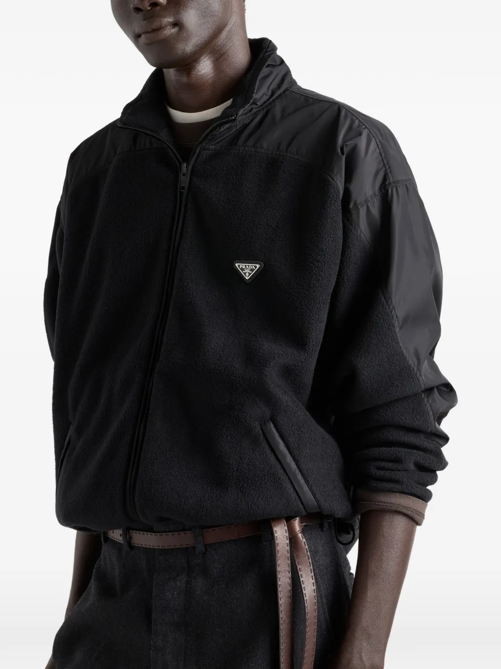 Prada Fleece jack Zwart