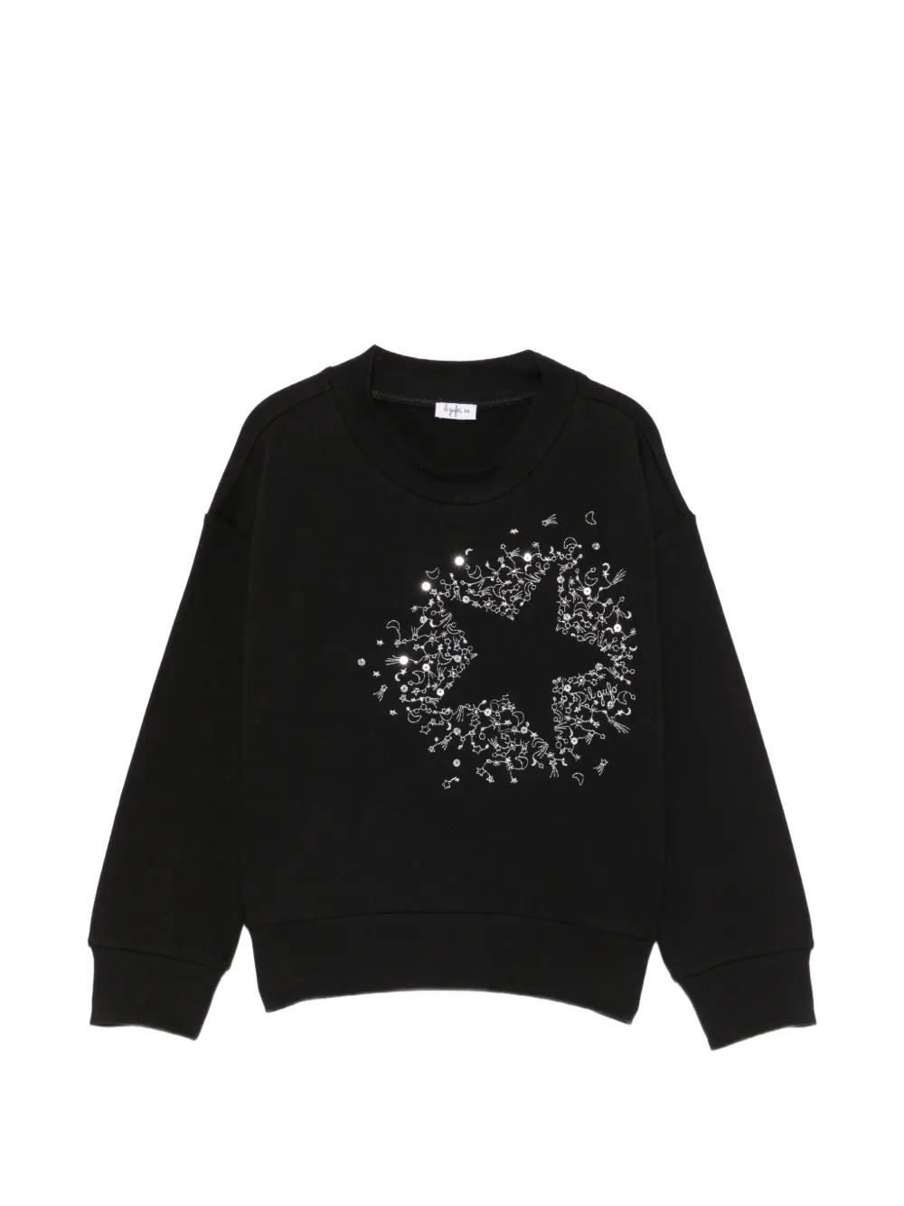 Il Gufo sequin-embellished star-print sweatshirt Zwart