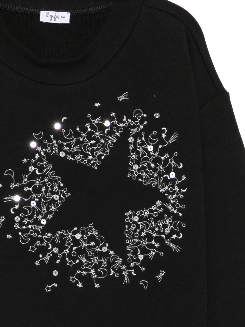 Il Gufo sequin-embellished star-print sweatshirt Zwart