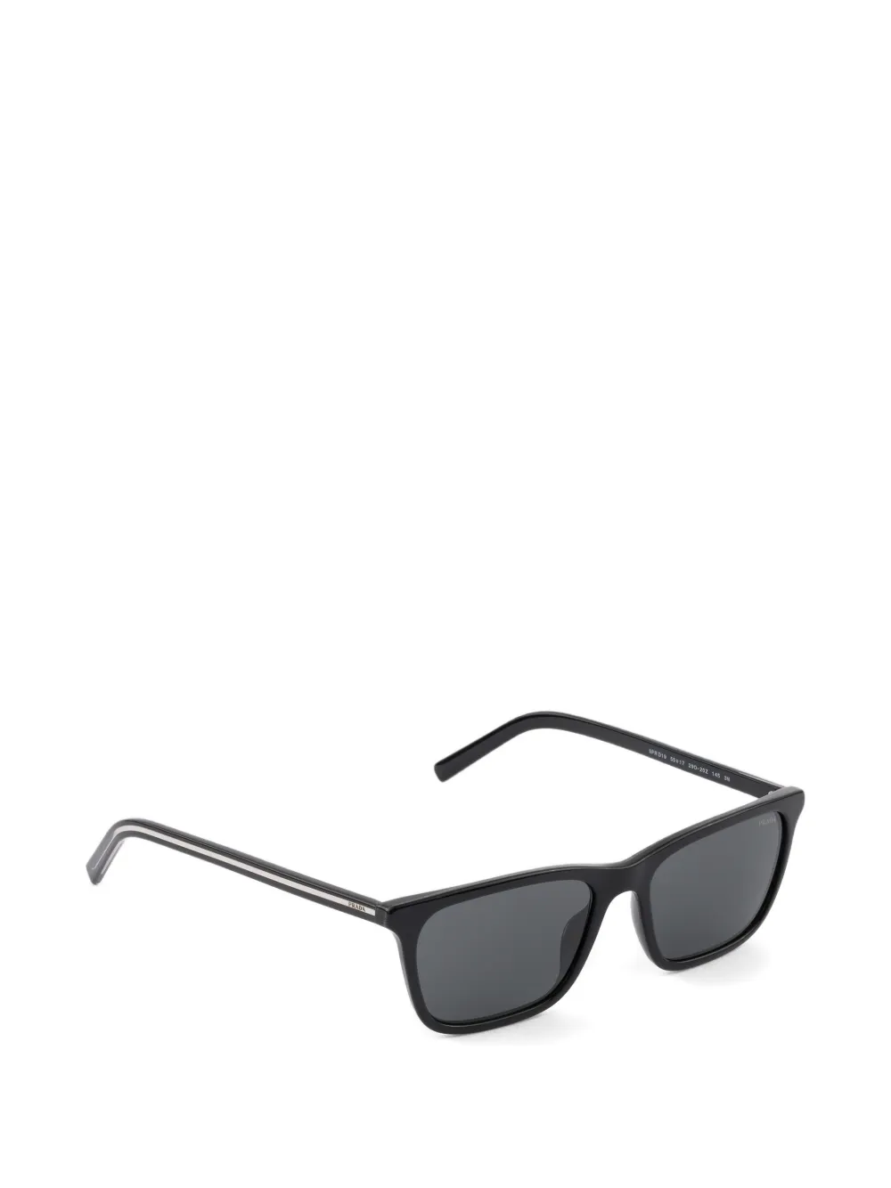Prada Eyewear Zonnebril met het iconische metalen plakkaat Zwart