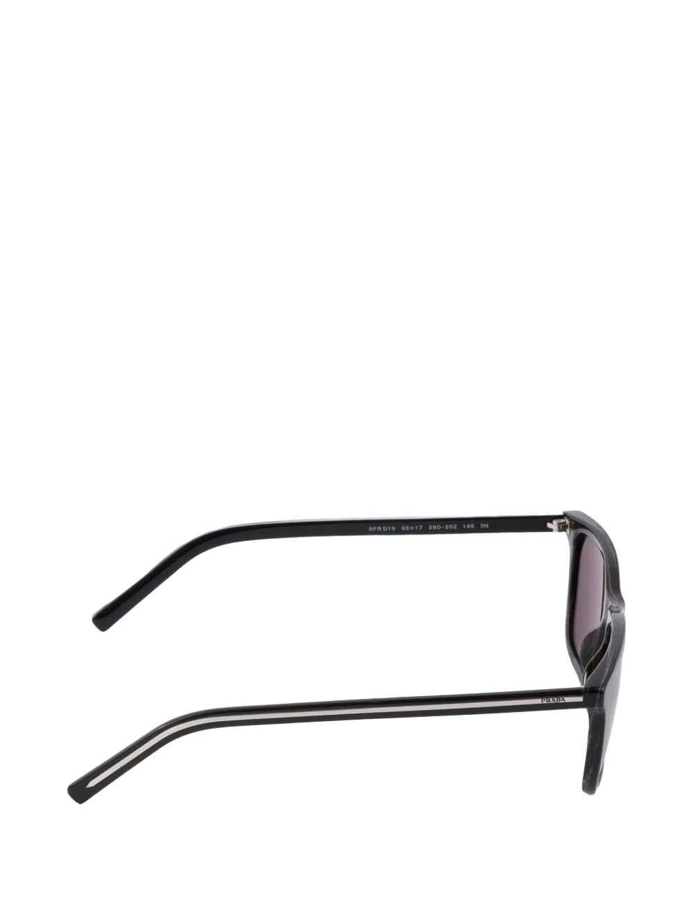 Prada Eyewear Zonnebril met het iconische metalen plakkaat Zwart