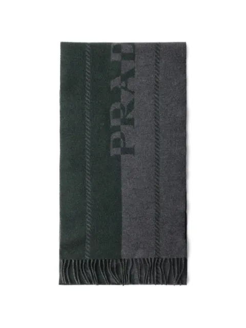 Prada wool jacquard-logo scarf