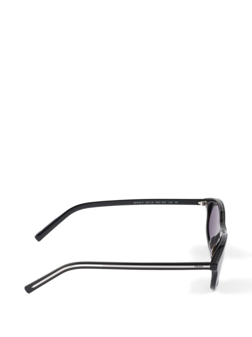 Prada Eyewear Zonnebril met iconisch metalen plakkaat Zwart
