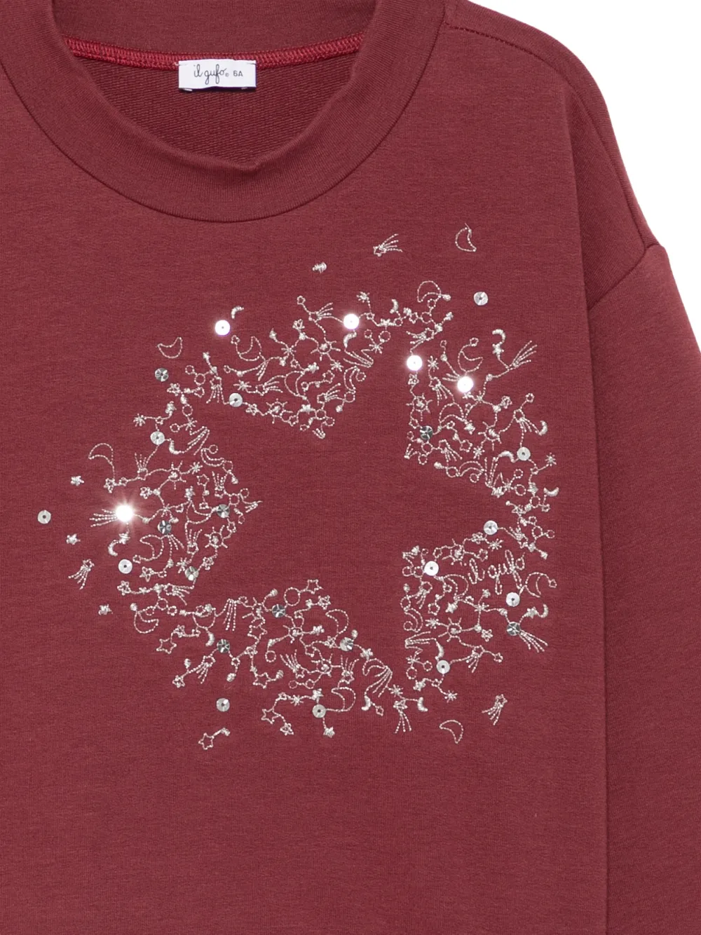 Il Gufo sequin-embellished star-motif sweatshirt Rood