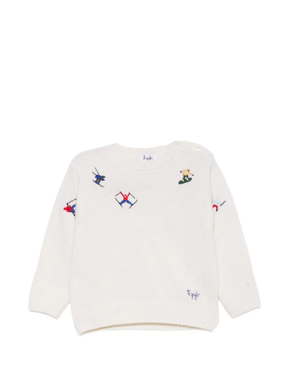 Il Gufo skier-embroidered sweater Beige