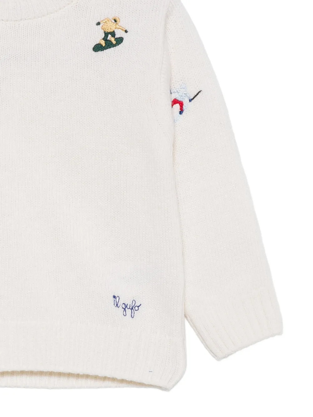 Il Gufo skier-embroidered sweater Beige