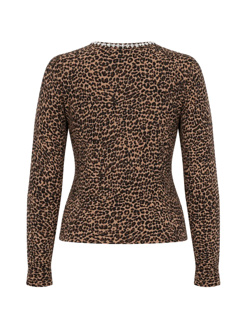 kaos leopard-print crystal-embellished cardigan Bruin