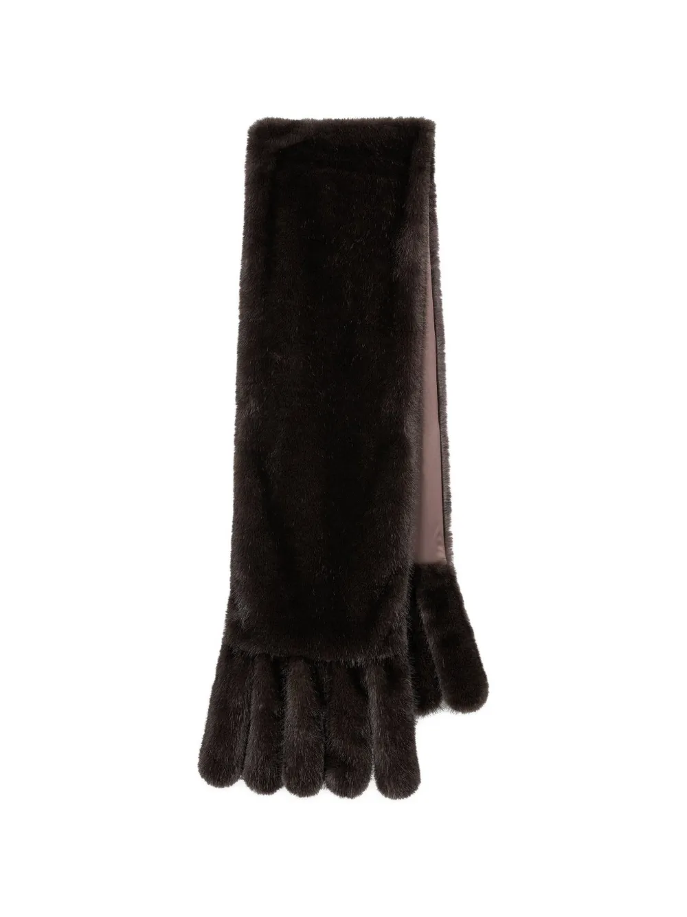 Luisa Cerano faux-fur fringed scarf - Marrone
