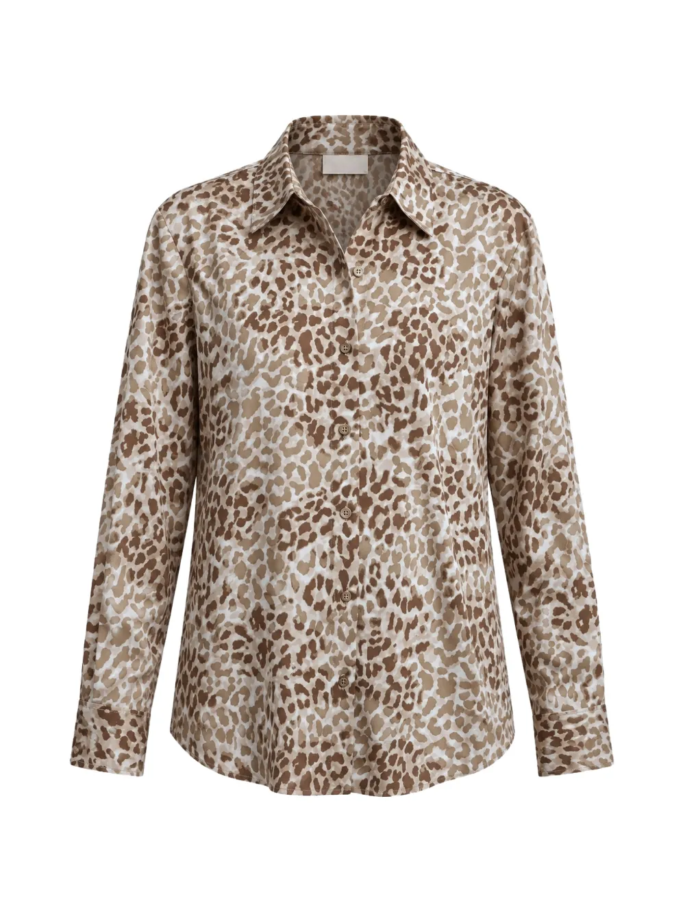 DKNY leopard-print long-sleeve shirt - Marrone