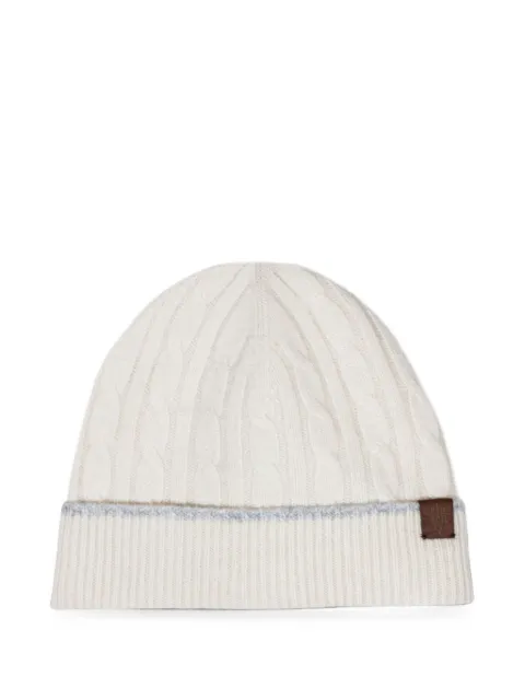 Eleventy cable-knit cashmere beanie hat