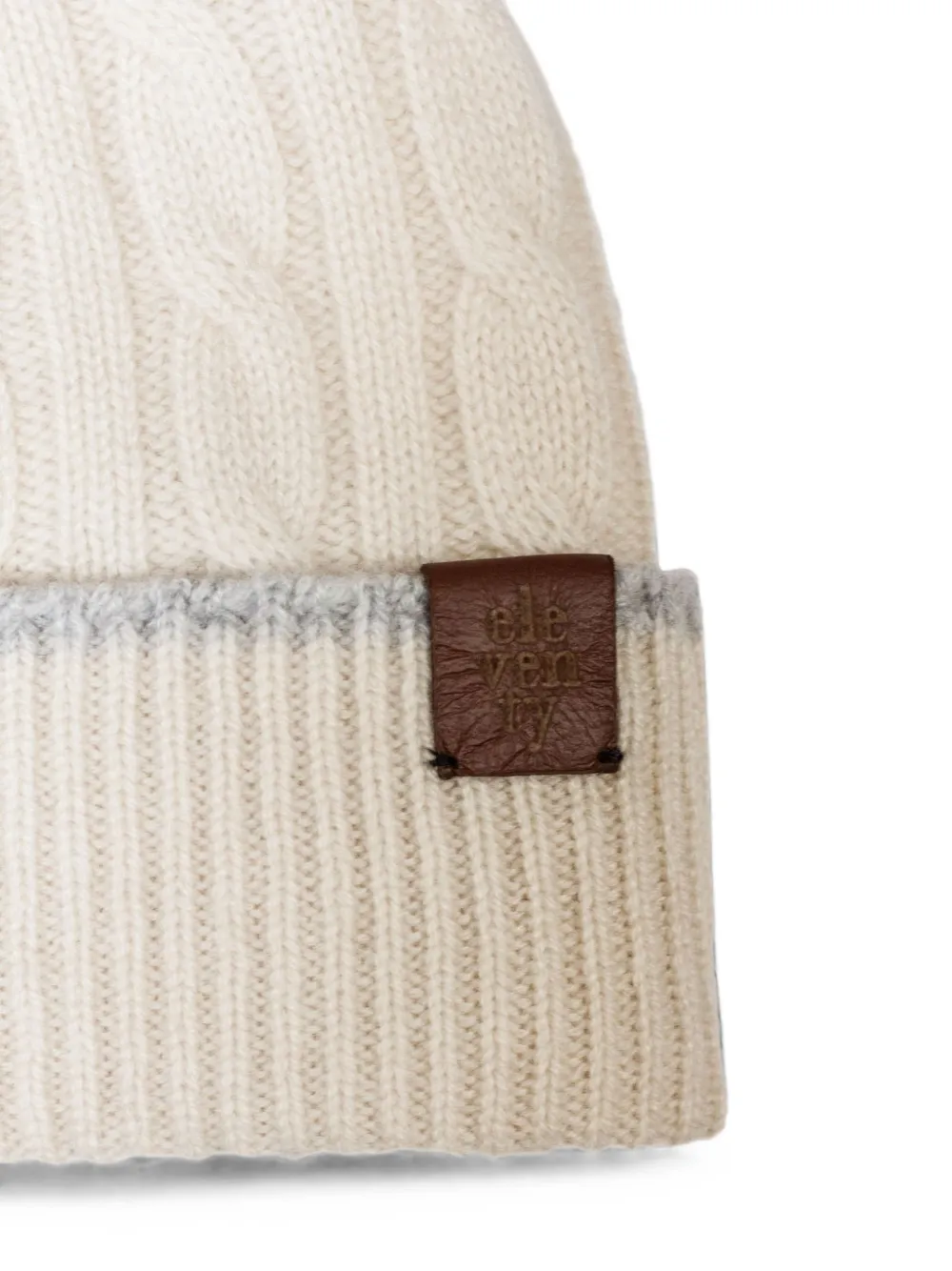 Eleventy Kabelgebreide muts Beige