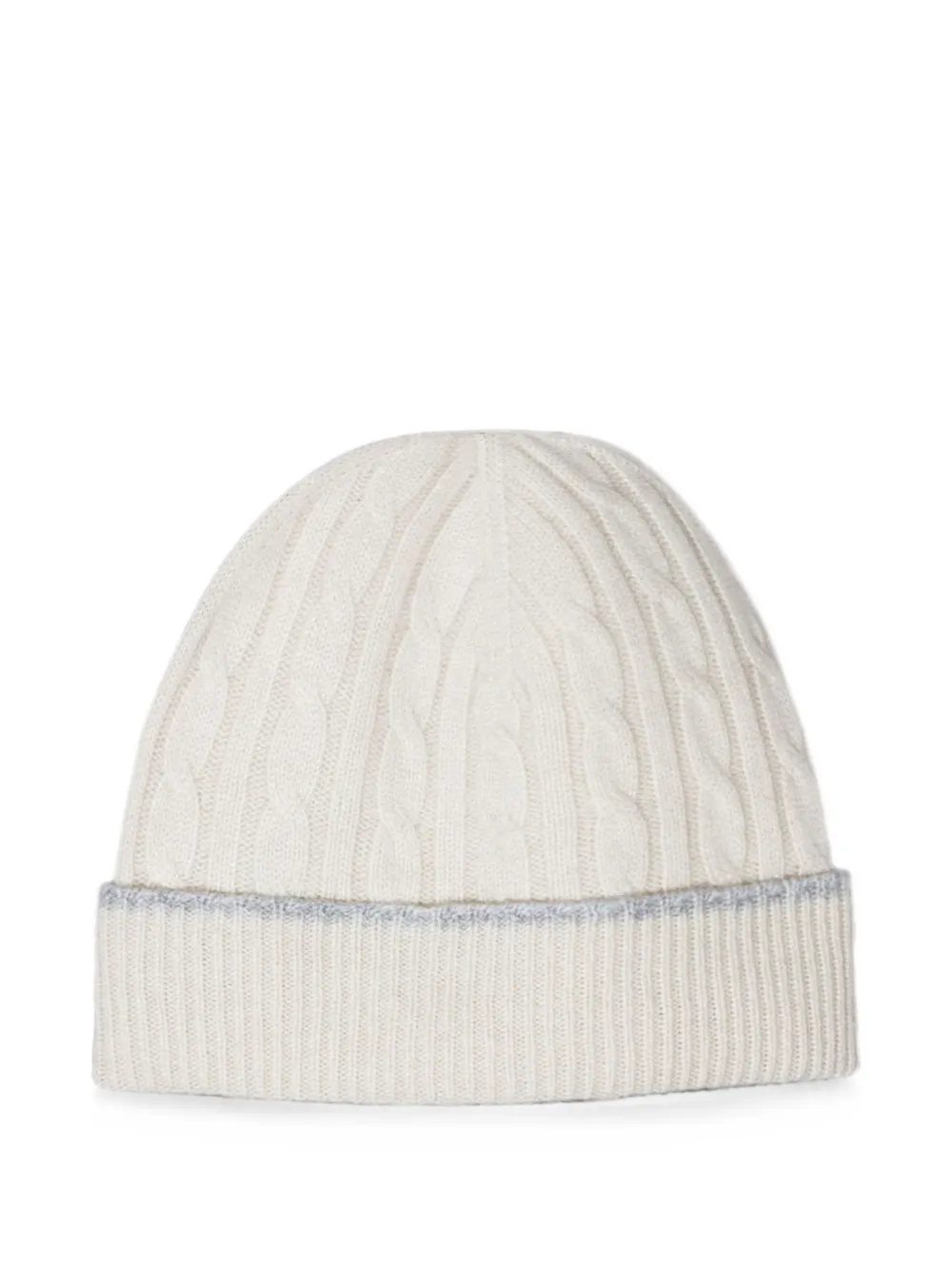 Eleventy Kabelgebreide muts Beige