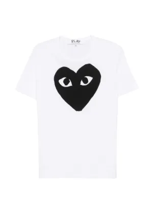 Comme Des Garçons Play Logo heart-print T-shirt | White | FARFETCH