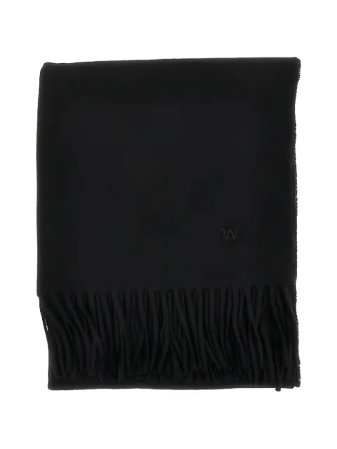 Weekend Max Mara fringe-trimmed embroidered-logo scarf